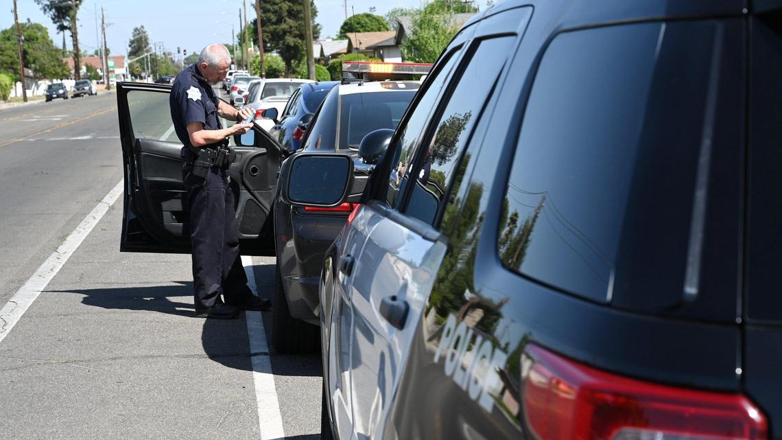 Police responded to the scene of a reported stabbing along Gettysburg Avenue just west of First Street Saturday afternoon, April 9, 2022, in Fresno.