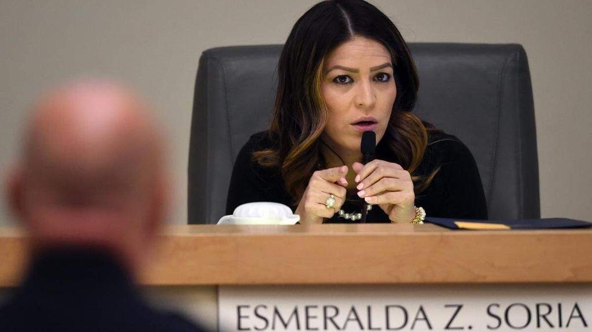 Fresno City Council member Esmeralda Soria during a meeting a City Hall. She is the lone woman on the City Council. The county Board of Supervisors has none.