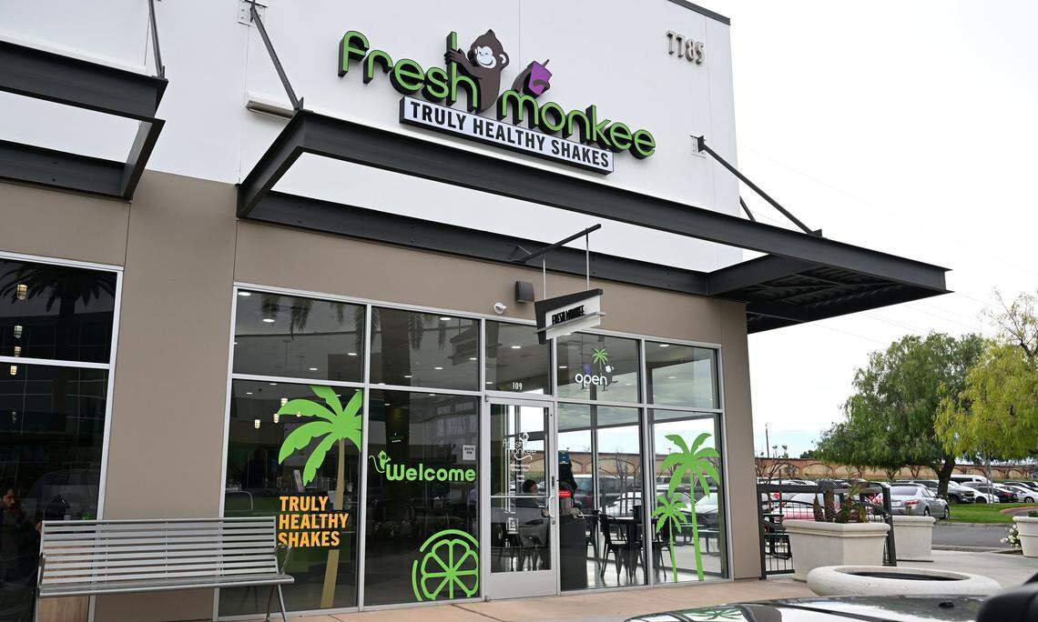 Fresh Monkee is a new tenant offering healthy shakes in the Park Place shopping center located at Palm and Nees avenues in Fresno. Photographed Tuesday, Dec. 30, 2025 in Fresno. 