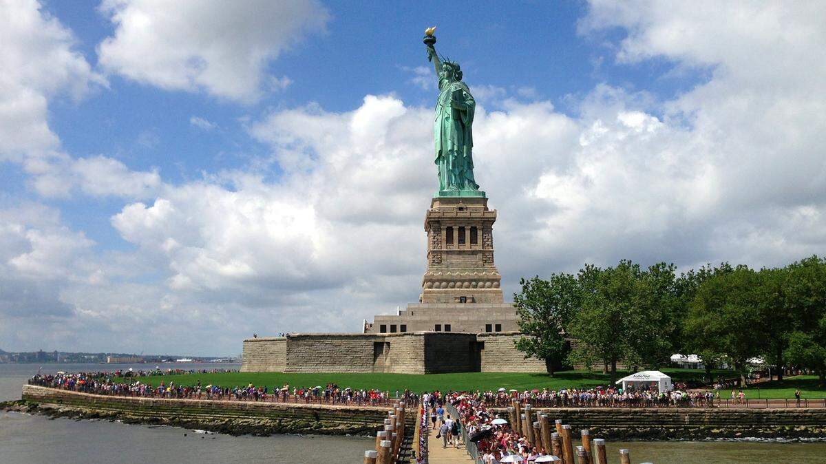The Statue of Liberty in New York Harbor.