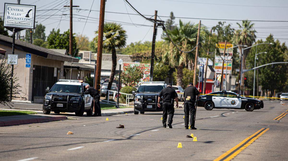 Police process the scene of a fatal incident in which a 60-year-old pedestrian was apparently struck and killed by a vehicle.