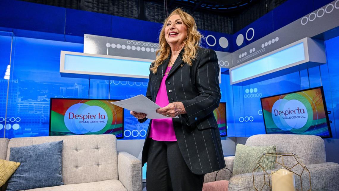 Lupita Lomeli, host of Univision Channel 21’s Despierta Valle Central, gets ready for taping the show at the studio in Fresno on Friday, May 3, 2024.