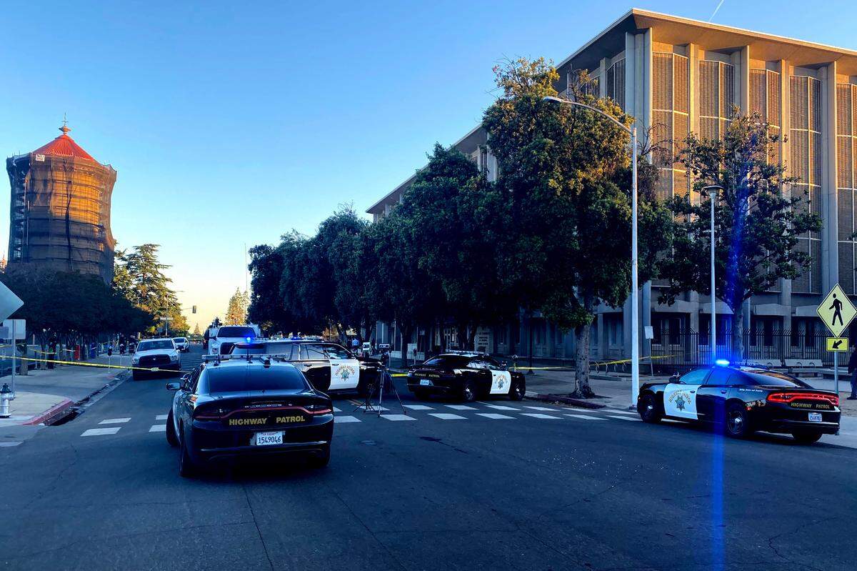 A man was found dead at the BF Sisk Courthouse in downtown Fresno in what officers said is a suspicious death on Thursday, May 12, 2022, according to the California Highway Patrol.