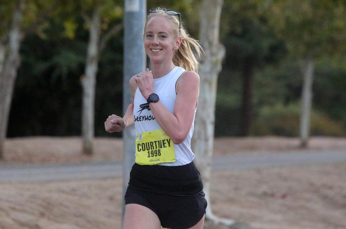 Courtney Alsup, 29, of Bakersfield won the Two Cities Half Marathon on Nov. 5, 2023 in 1:23:00.14.