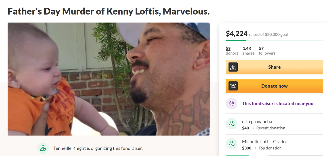 A screengrab of a GoFundMe account for Kenneth Loftis who was shot and killed on Sunday, June 20, 2021.