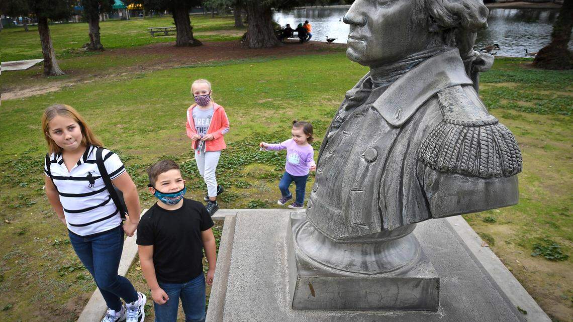 From 1885 to 1968 President’s Day used to be celebrated on George Washington’s birthday. That changed when Lyndon. B Johnson signed the Uniform Holiday Act. This 29-inch-tall bust, placed atop a granite pedestal, was erected in 1932 for the bicentennial celebration for the year of Washington’s birth.