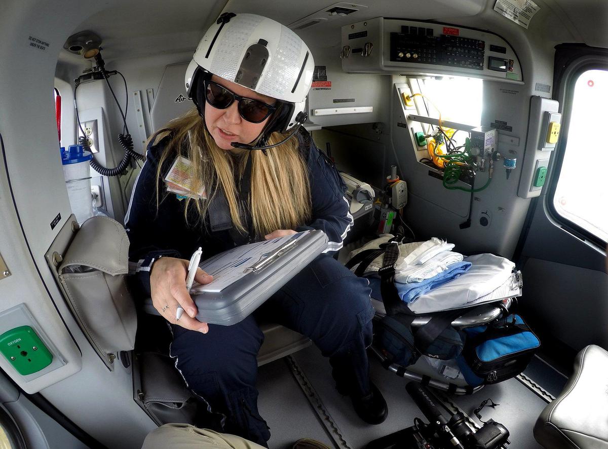 Valley Childrens Hospital Pam Kocsis RN, is a member of the Critical Care Transport Team, who flies on Air George to pick up and transport children in need of emergency care.