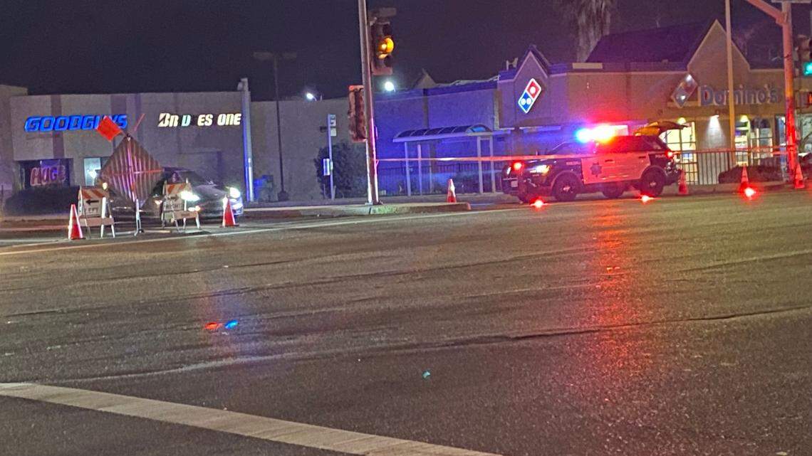 Part of the intersection at Herndon and Blackstone Avenues was closed off after a pedestrian was killed by a vehicle on Sunday, Jan. 27, 2025.