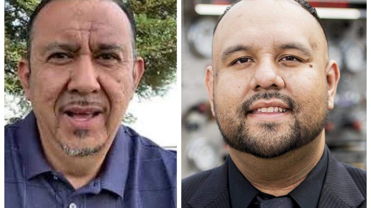 Livingston Councilman Jose Moran, left, and Livingston Mayor Juan Aguilar are shown.