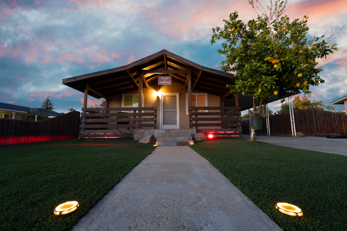 The exterior of the themed Stranger Things house located in Bullard Ave in Clovis.