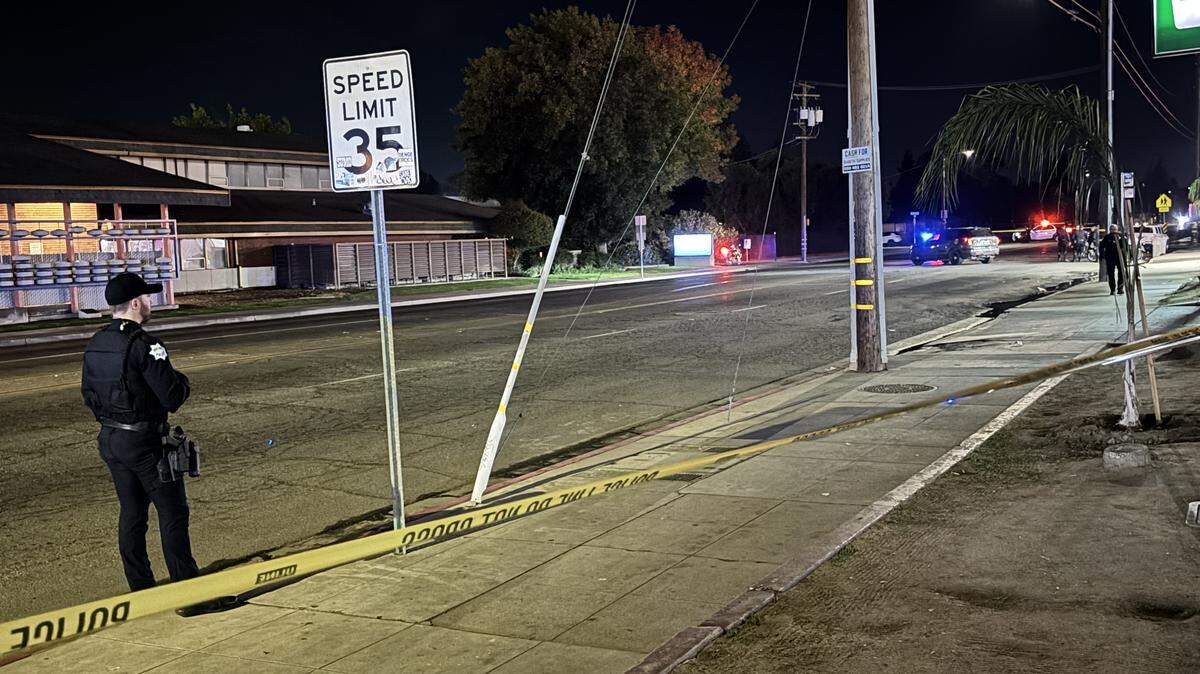 A pedestrian was injured after a vehicle struck him at Ashlan and Blackstone avenues in Fresno, California on Thursday, Oct. 30, 2025.