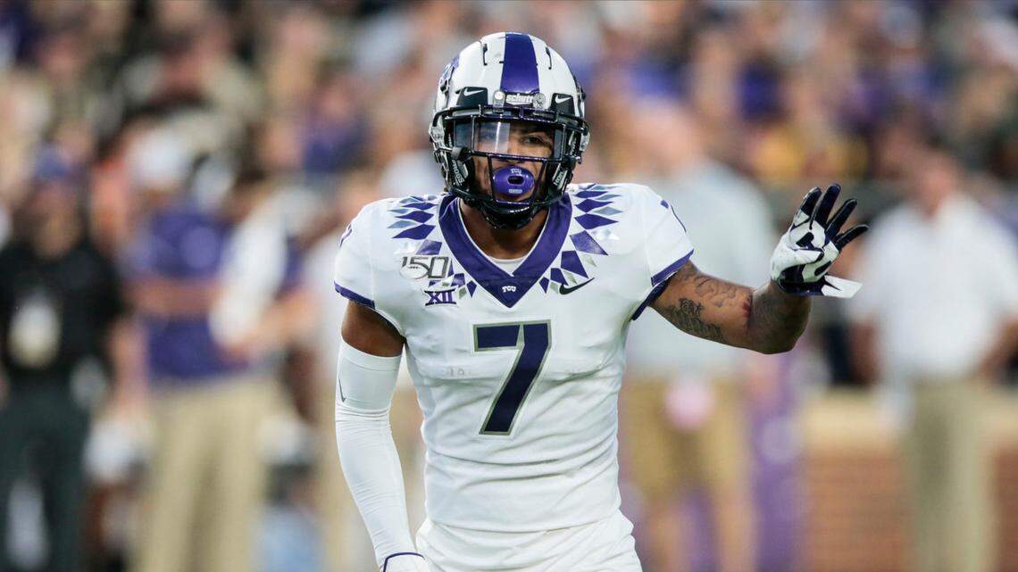 TCU safety Trevon Moehrig (7) in action as Texas Christian played Purdue in an NCAA football game on Saturday, Sept. 14, 2019 in West Lafayette, Ind.