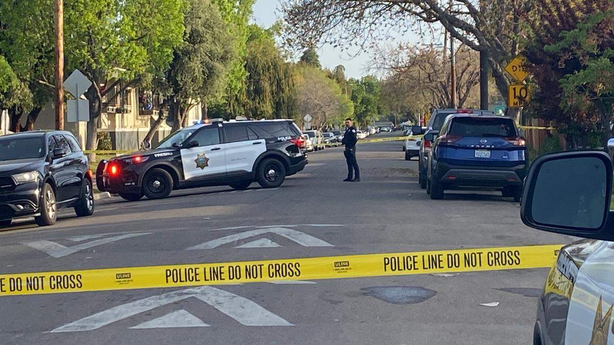 A man is in critical condition after he was stabbed multiple times at a home on N. Pleasant, near Shields Avenue in Fresno, California on Monday, April 7, 2025.