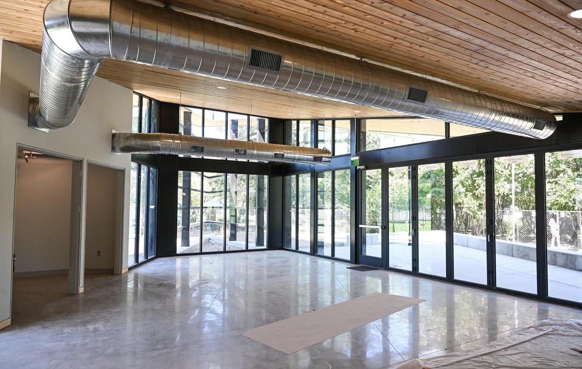 The Clovis Botanical Garden visitors center, which will be used for community activities as well as a gift shop, is shown nearly completed.