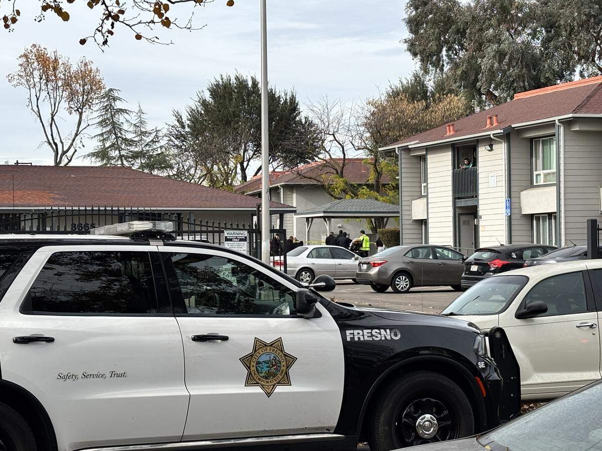 Three people were shot at an apartment complex in Fresno, California on Sunday, Dec. 21, 2025.