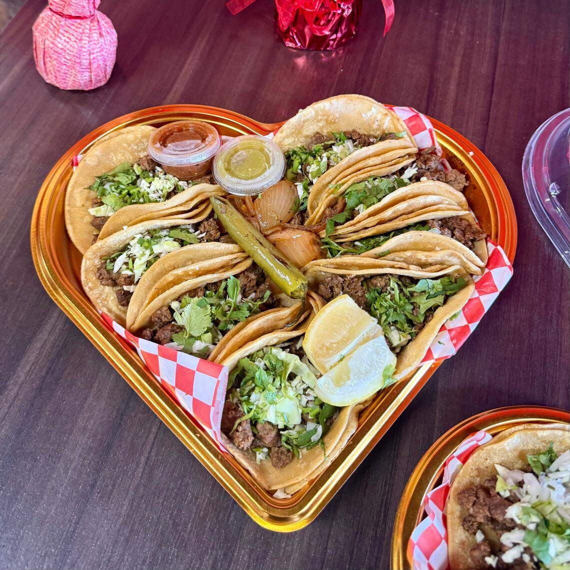 El Premio Mayor in Fresno is serving up heart-shaped boxes of tacos in celebration of Valentine’s Day in 2025.