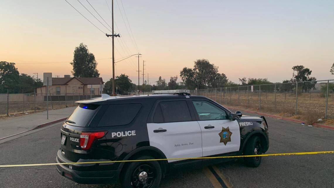 Fresno police on the scene of a fatal shooting on Friday, Sept. 17, 2021.