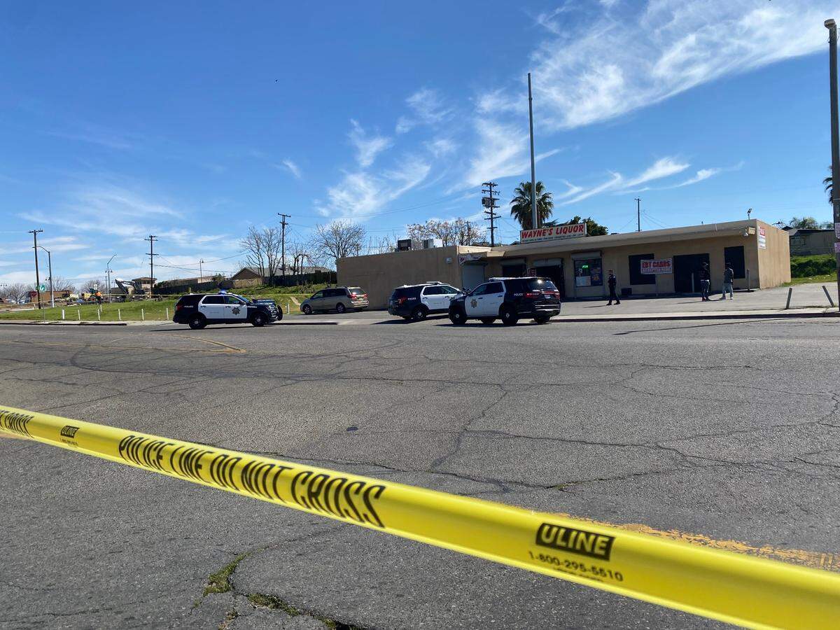 A teen was shot twice outside of Wayne’s Liquor in Fresno, California on Friday, March 15, 2024.