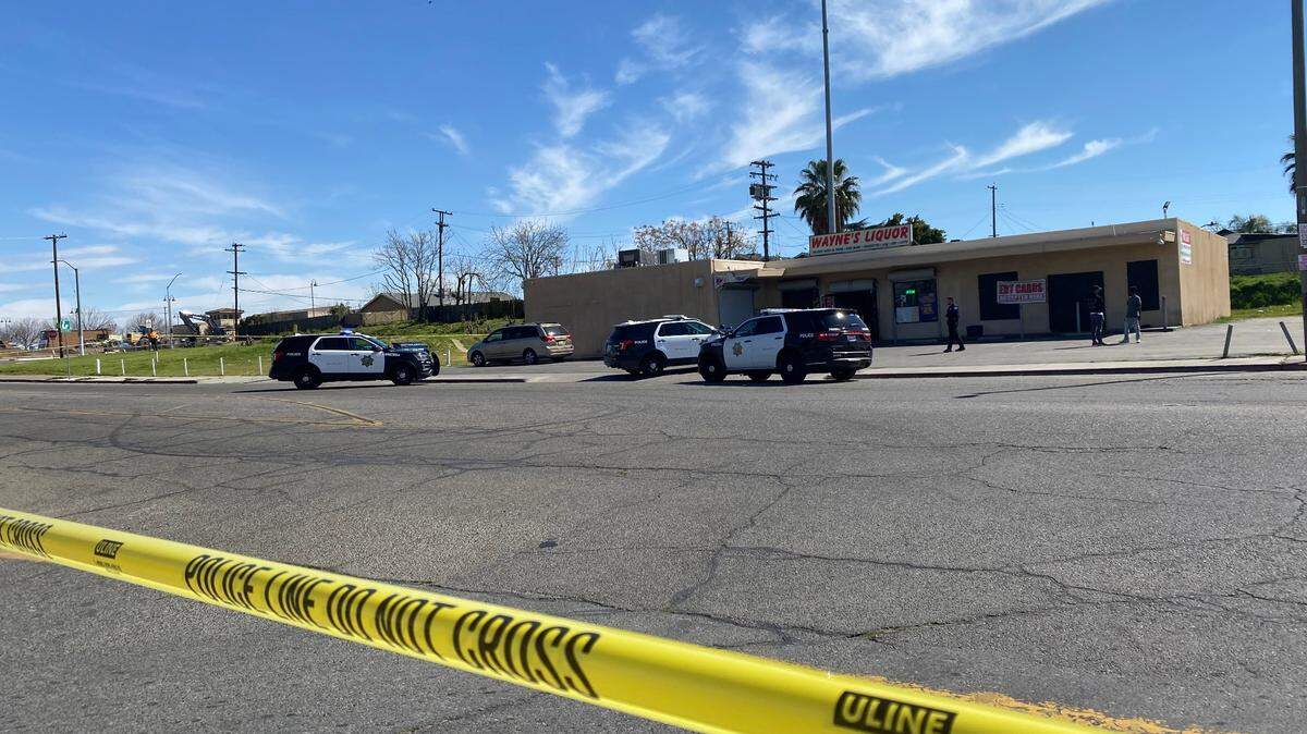 A teen was shot twice outside of Wayne’s Liquor in Fresno, California on Friday, March 15, 2024.