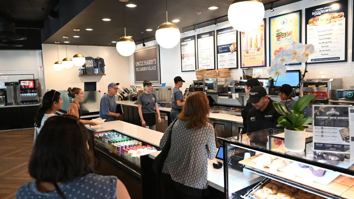 Uncle Harry’s New York Bagelry & Coffeehouse has re-opened in Fig Garden Village, right next door to its former location. Photographed Wednesday, July 2, 2025 in Fresno.