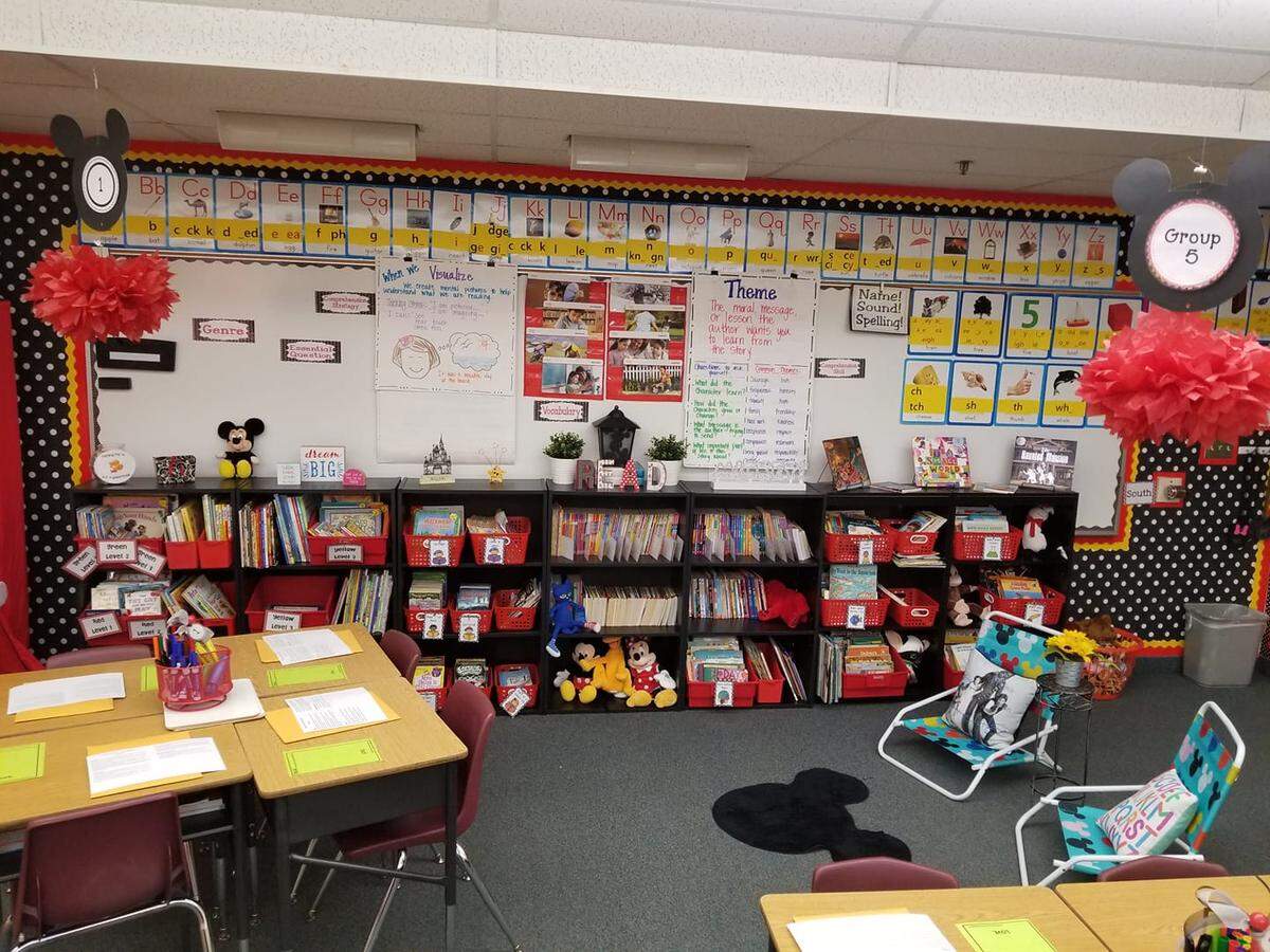 A third-grade reading area shared on the Fresno Teachers Association Facebook page.