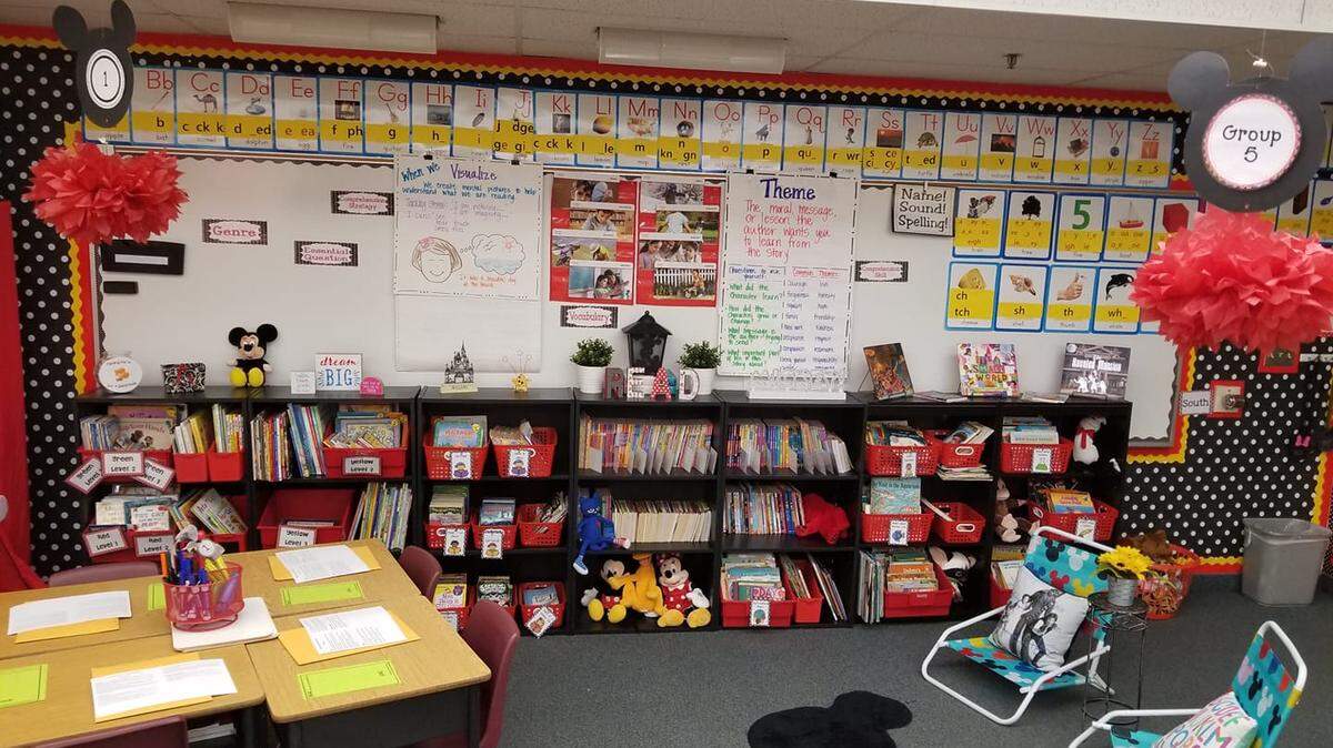 A third-grade reading area shared on the Fresno Teachers Association Facebook page.