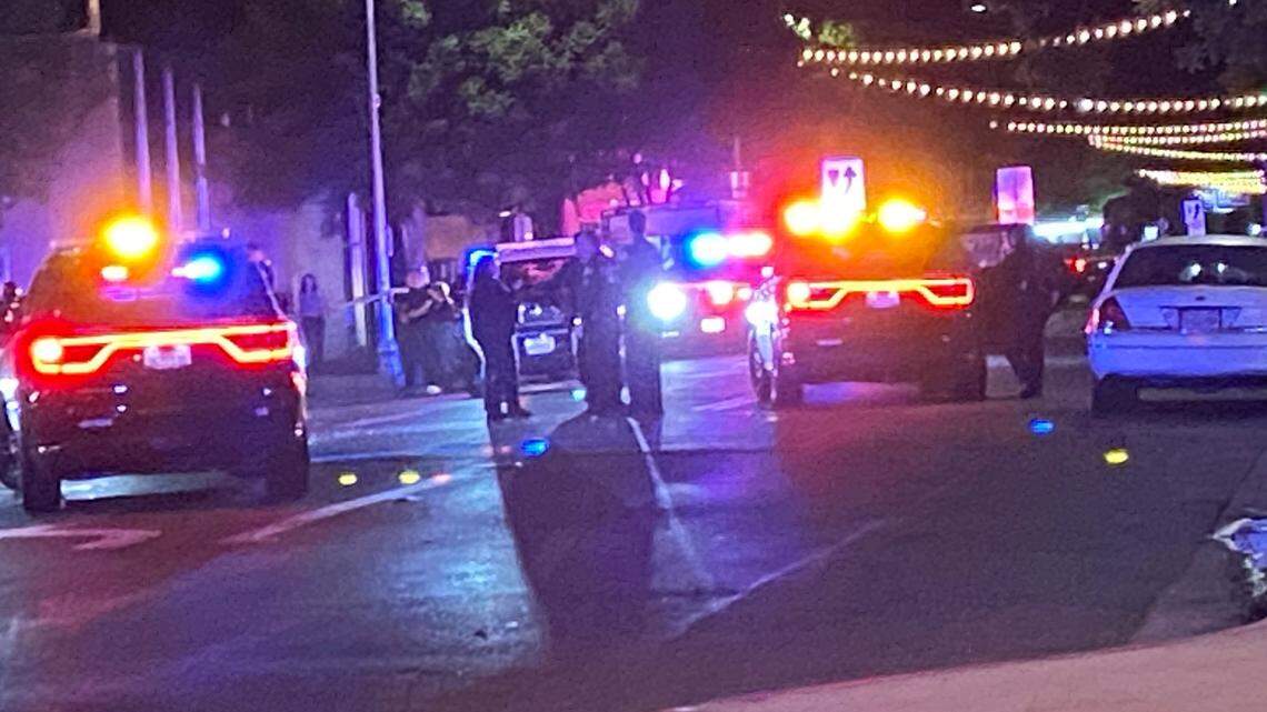 A Fresno police officer was injured when he was struck by an alleged DUI driver during a fight investigation in Fresno, California on Sunday, Oct. 13, 2024.