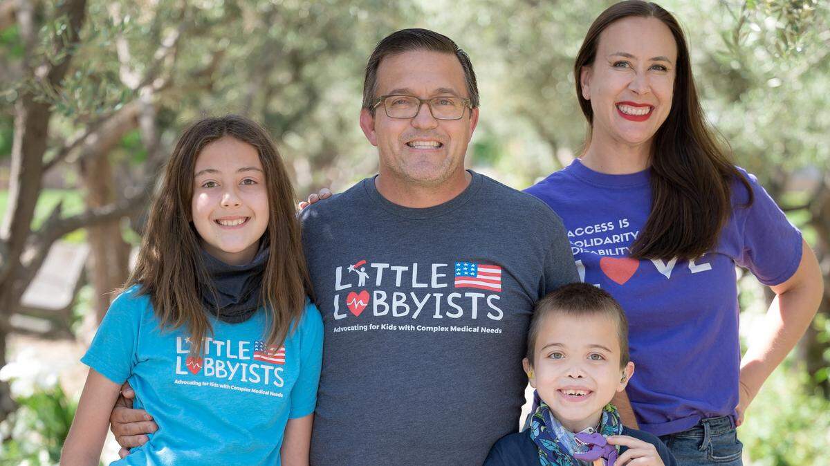 Jennifer McLelland, right, with her husband, Justin, and children James and Josephine.