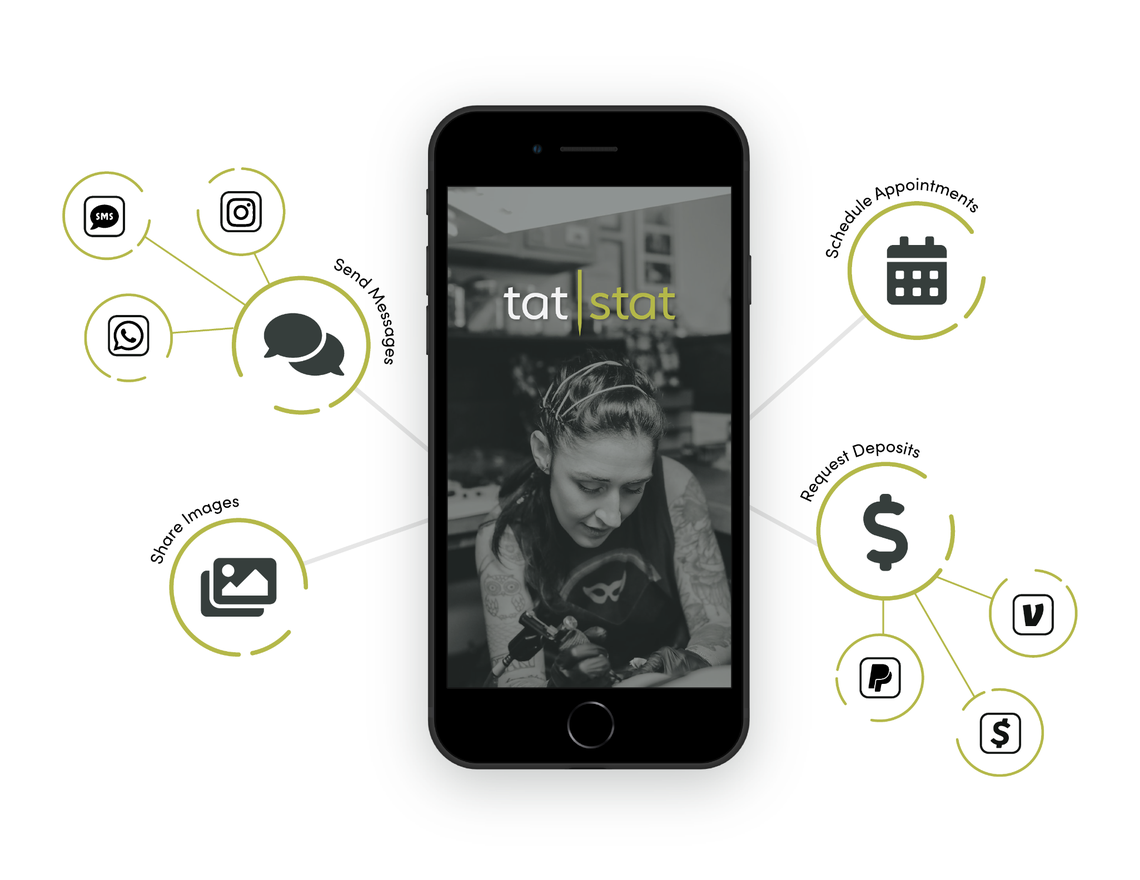 Tatstat is a mobile app designed specifically for tattoo artists and their clients.