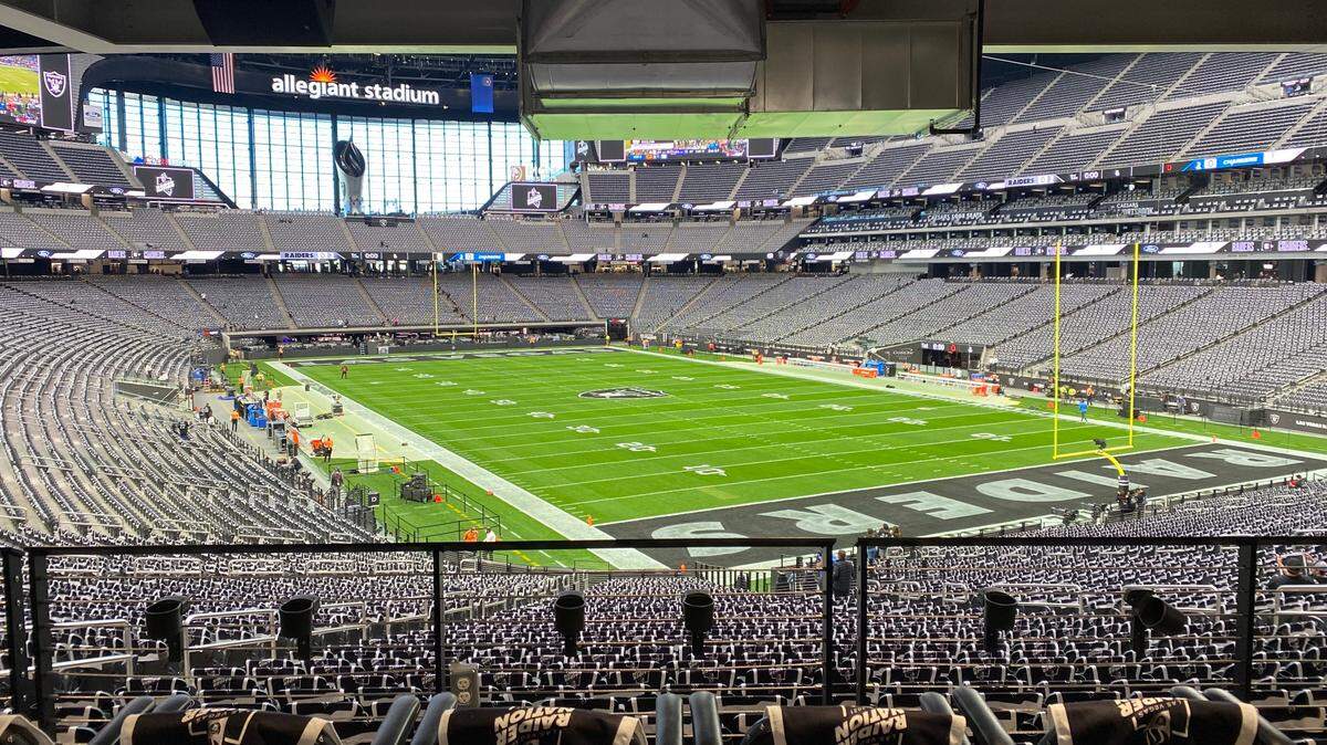 View inside Allegiant Stadium, home of the Las Vegas Raiders.