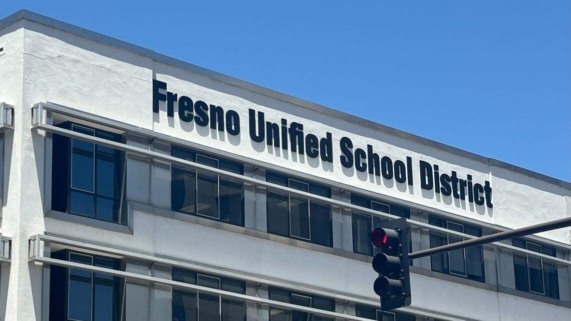 A downtown-area building affiliated with the Fresno Unified School District.