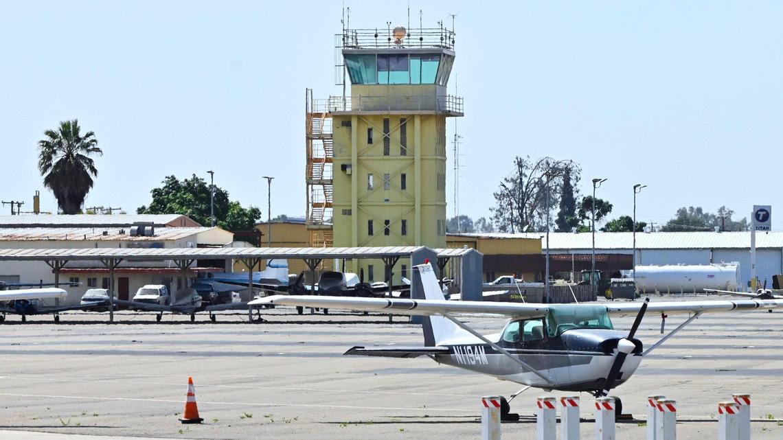The tower at Fresno Chandler Executive Airport, is seen Tuesday, May 30, 2023 in Fresno. Fresno Unified School District is launching a new aviation academy at Chandler in either 2025 or 2026.