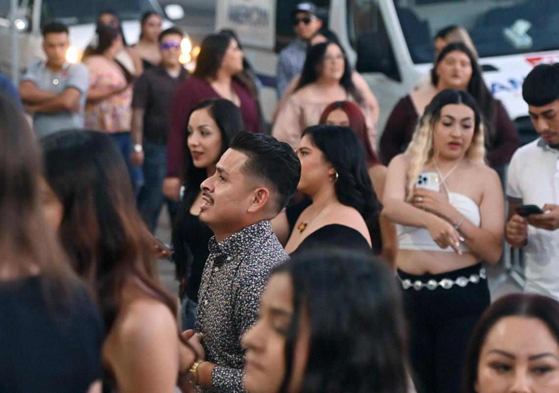Fans of banda music enter Chuckchansi Park to see Banda MS, El Flaco, Yahritza and more Friday, Oct. 6, 2023 in downtown Fresno.