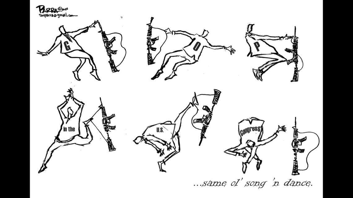 Guns and the dance of death in America: Opinion cartoon by SW Parra