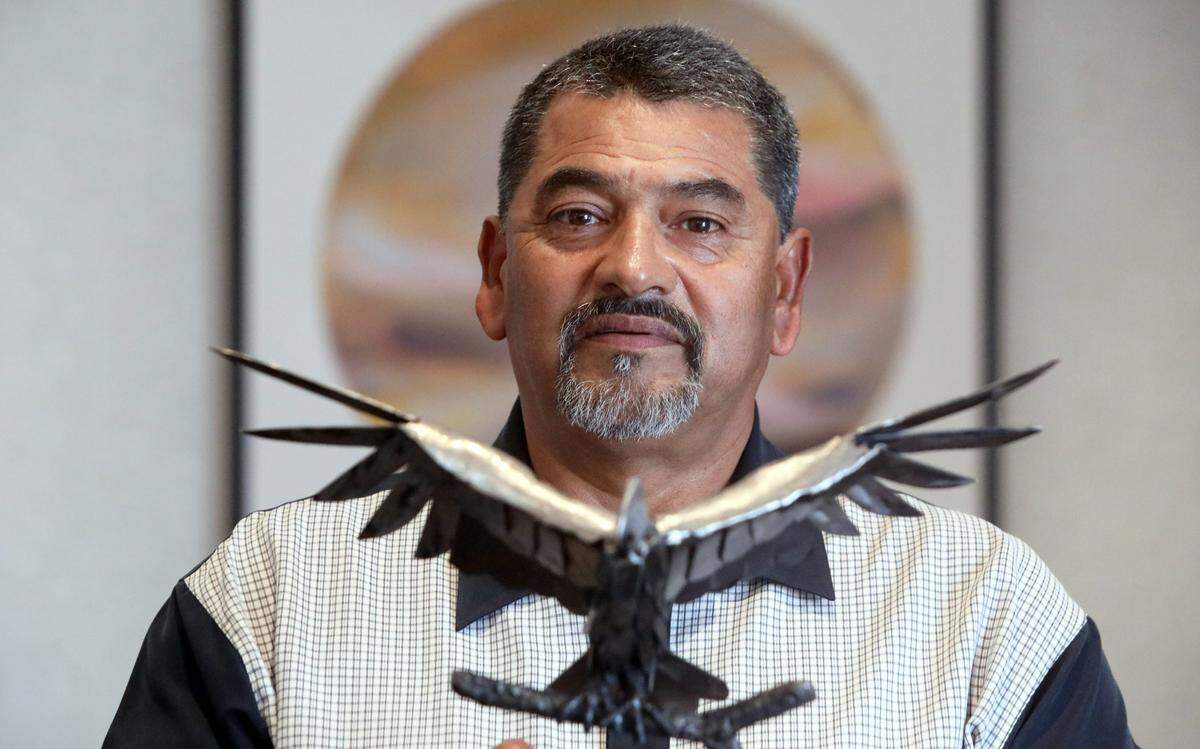 Frank Hernández of Vermeulen Almond Hulling in Modesto was named Stanislaus County Farm Worker of the Year on April 1, 2025. He received $3,000 and a sculpture of an eagle.