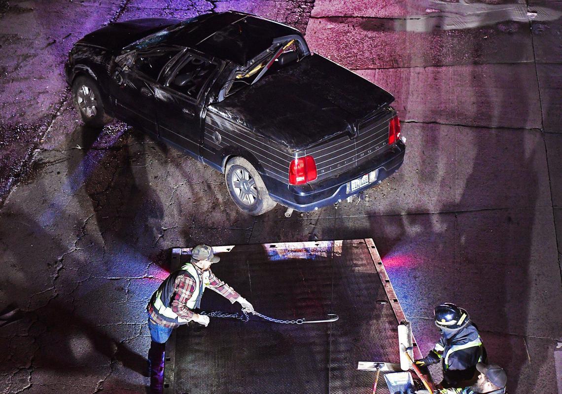 One man died on northbound Highway 99 when his pickup struck another vehicle, causing him to roll over Friday evening, Jan. 29, 2021, in Fresno.