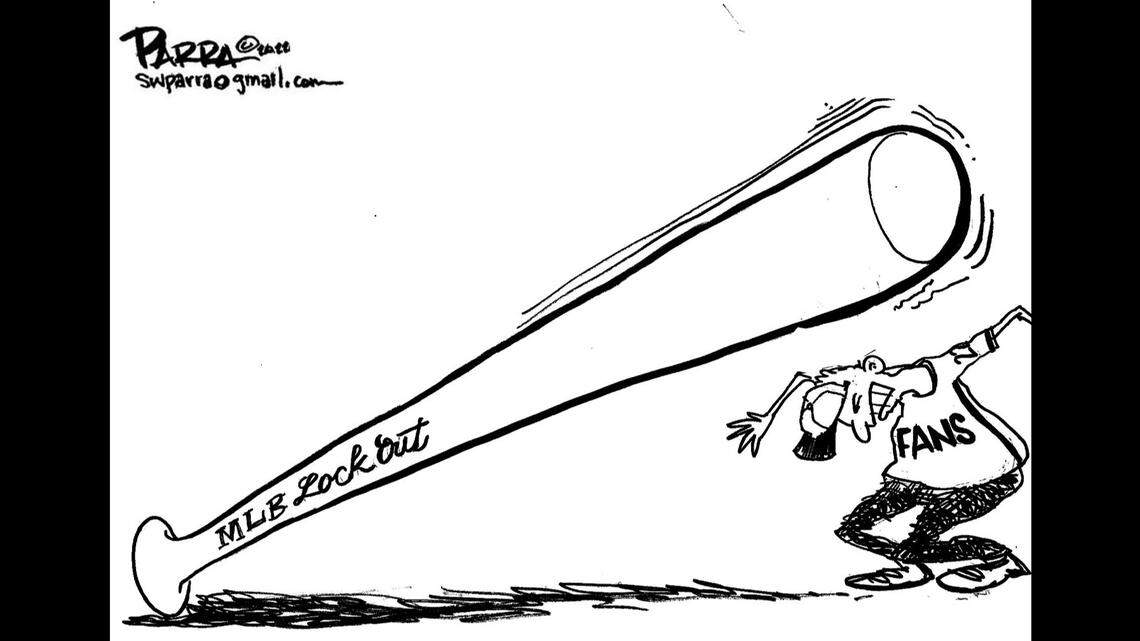 Take that, baseball fans! SW Parra opinion cartoon on the major league contract dispute