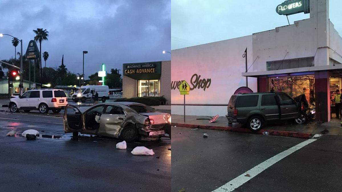 A multi-vehicle collision at Belmont and Cedar avenues, and a crash into a Tower District flower shop were being investigated on Monday, March 23, 2020.