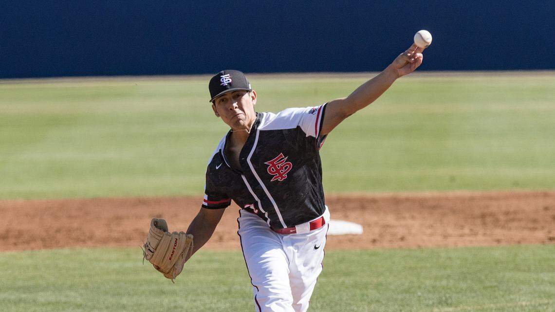 Fresno State sophomore reliever Jaime Arias has yet to pitch in the NCAA Tournament Stanford Regional. He could get the start against Stanford on Monday, June 3, 2019, with the regional championship and a trip to the Starkville Super Regional on the line.