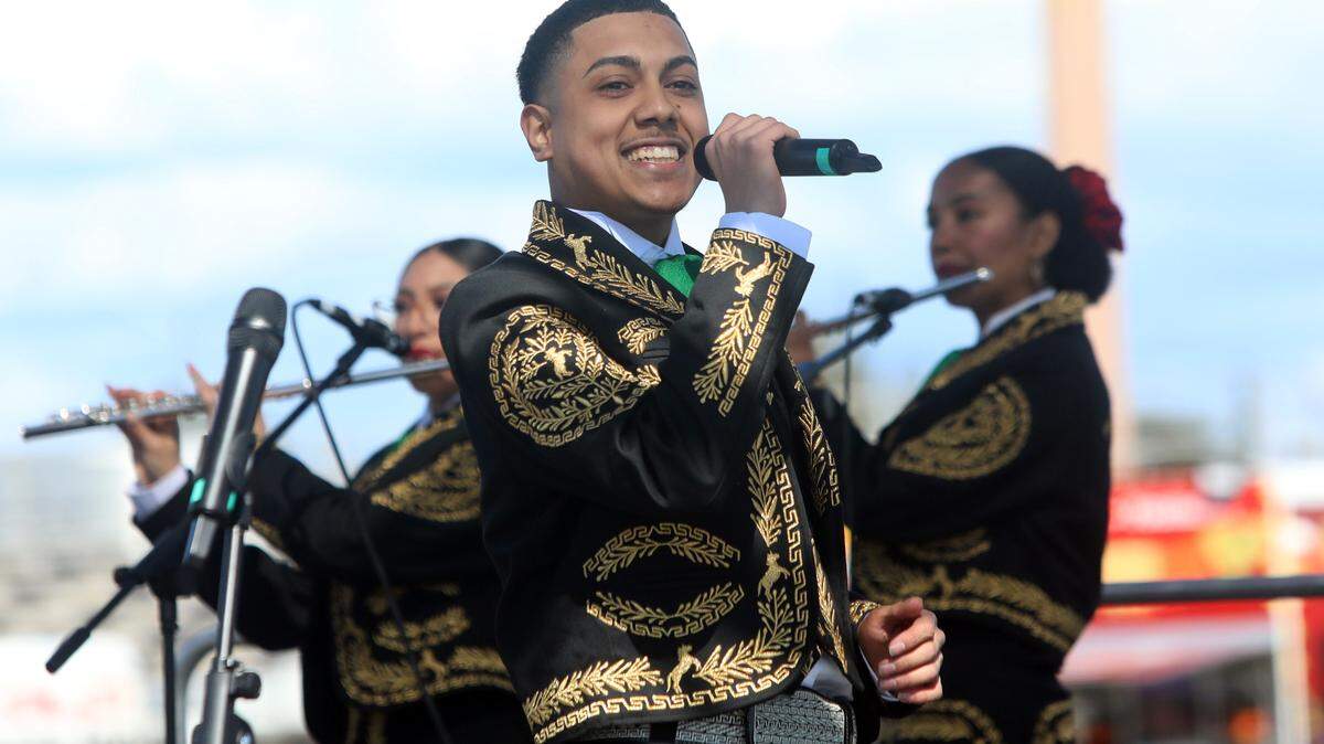 Donavan Ramos of the Roosevelt High Mariachi won the top singer with his performance of ‘Aventurero’ during the inaugural High School Mariachi Festival at Ratcliffe Stadium on March 25, 2023.