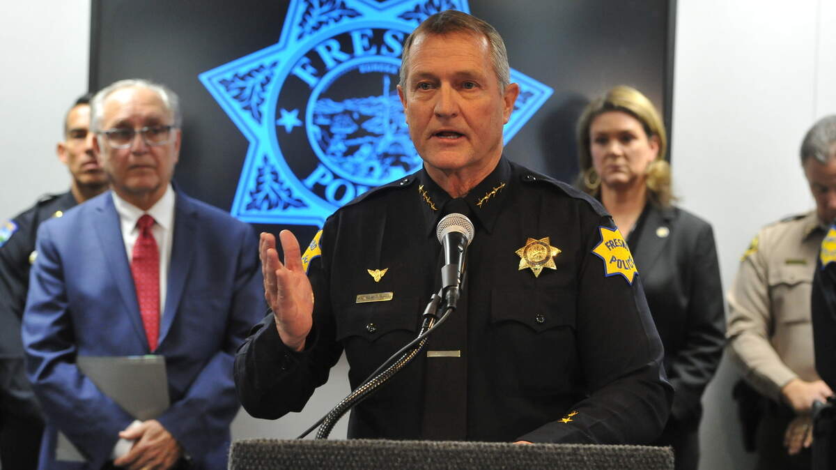 Fresno Police Chief Andy Hall on Tuesday, Dec. 31, 2018 announces the arrests of six suspects in a mass shooting in Fresno in November that killed four men.