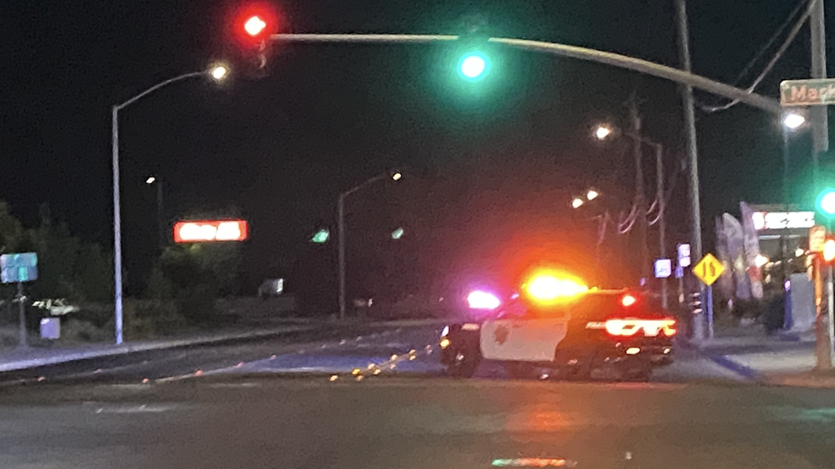 Police blocked off Clinton Avenue between Marks and Valentine avenues after a pedestrian was struck by a vehicle in Fresno on Friday, July 11, 2025.