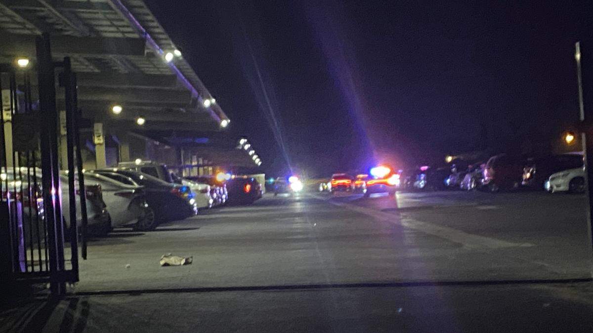 Officers investigate a stabbing at a Fresno, California apartment on Sunday, May 11, 2025.