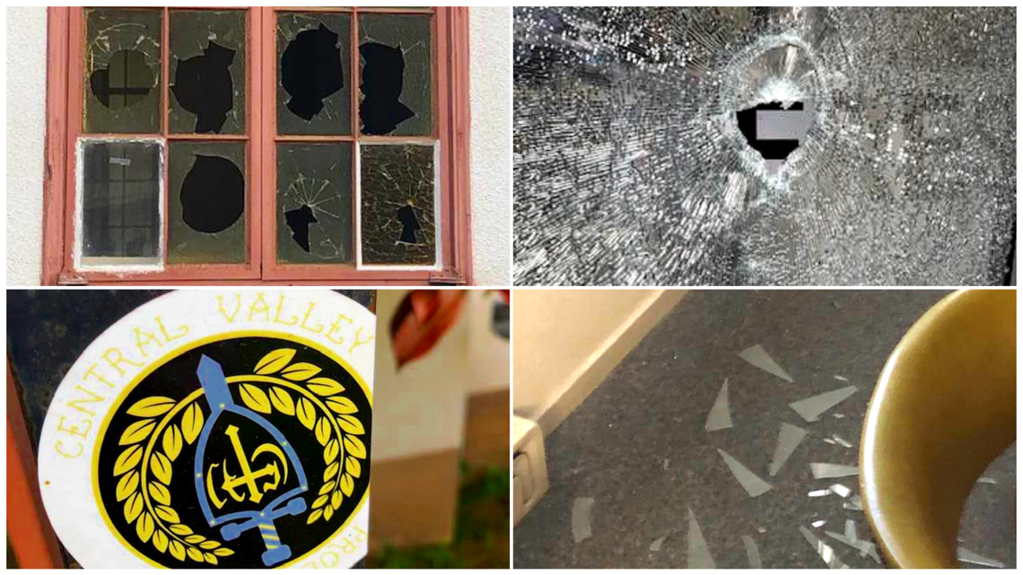 Our Saviour’s Luthern Church, located just south of Fruit and Clinton avenues in central Fresno, was vandalized Tuesday morning with several broken windows. The church’s pastor said those responsible for the crime are members of the “Central Valley Proudboys,” who the pastor said has threaten them many times for being LGBTQ friendly. The pastors said the Proud boys left a sticker with their logo on a church railing following the vandalism.