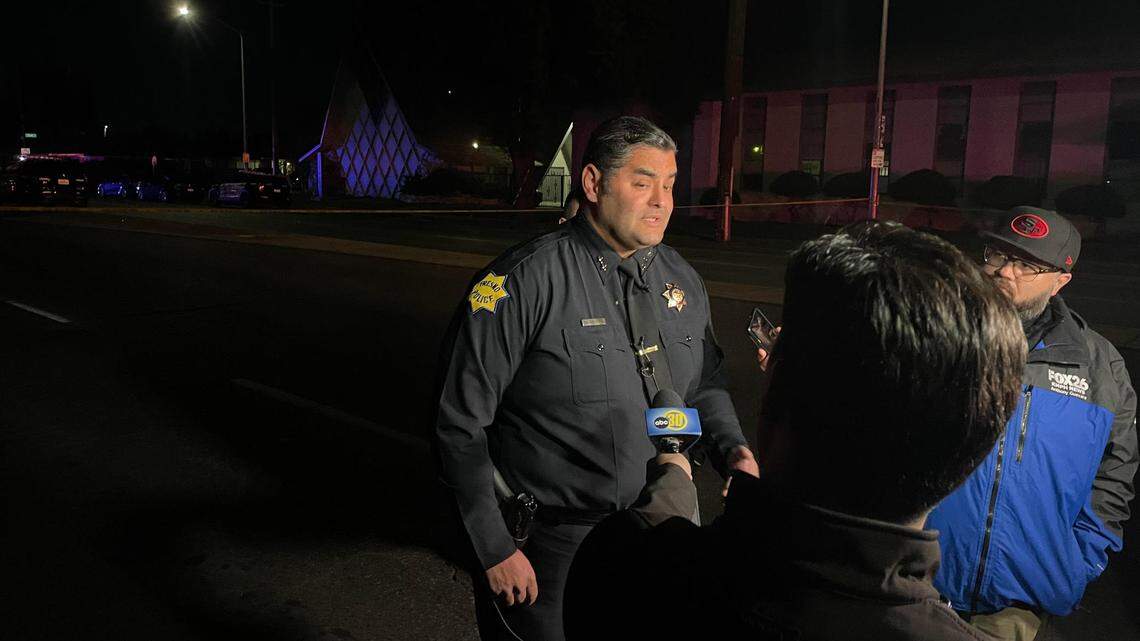 Deputy Police Chief Mark Salazar described a “very chaotic scene” Tuesday night after two relatives were shot in central Fresno.