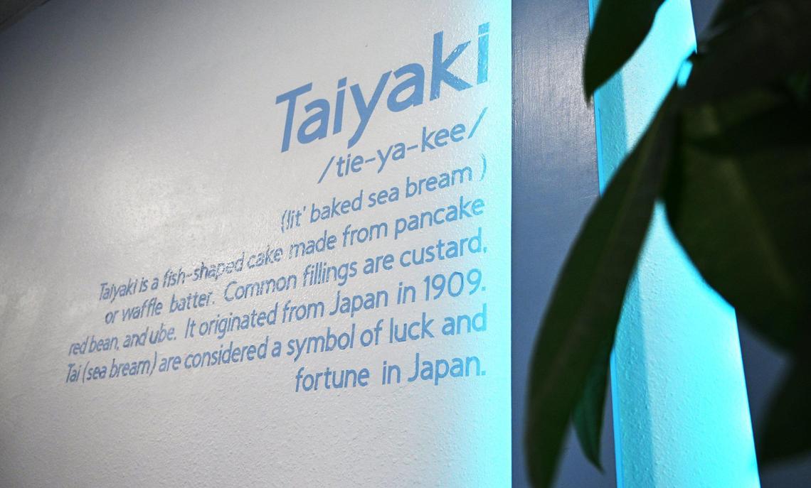 Taiyaki is defined on the walls at Sophea and David Thach’s new Sweet Ppang located near First Street and Shields Avenue. Photographed Tuesday, Nov. 12, 2024 in Fresno.