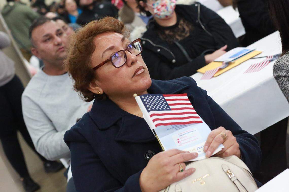 Araceli Santana, 48, of Fresno and who isfrom Cuernavaca, Morelos, México, was one of the 99 valley residents from 23 countries who took Oath of Allegiance during a special public naturalization ceremony on Dec. 30 at the Fresno Fairgrounds during the Hmong Cultural New Year Festival.