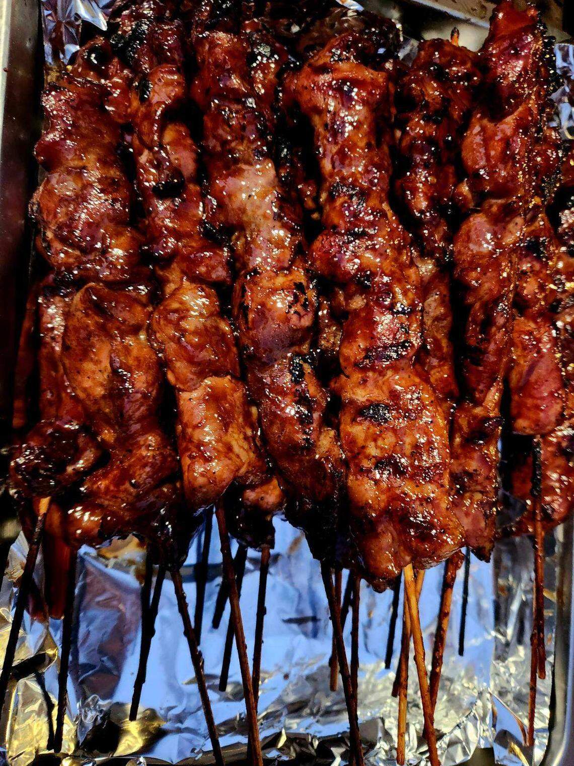 Filipino shish kabobs are a popular entry and is a version of barbecue offered in the Philippines. The food is offered at a newer Filipino restaurant in northeast Fresno called The Philippine Kitchen