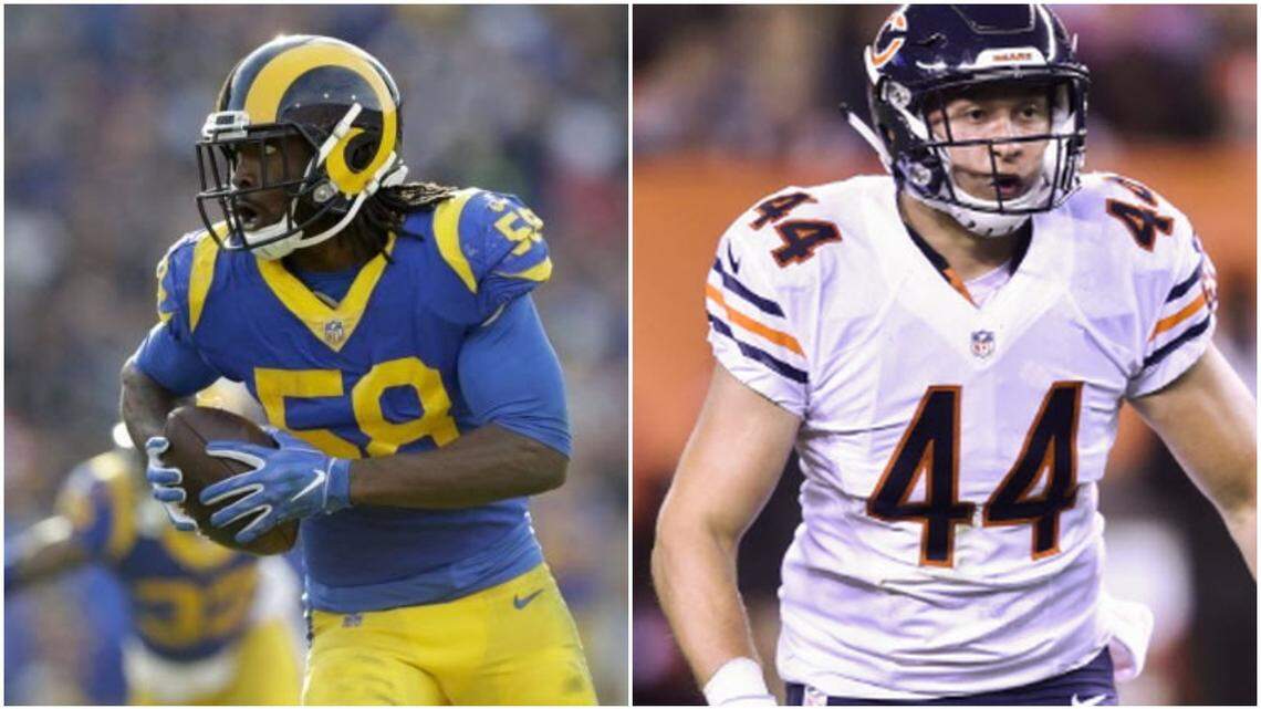 The Las Vegas Raiders agreed to terms with linebackers Cory Littleton, left, and Nick Kwiatkoski, right.