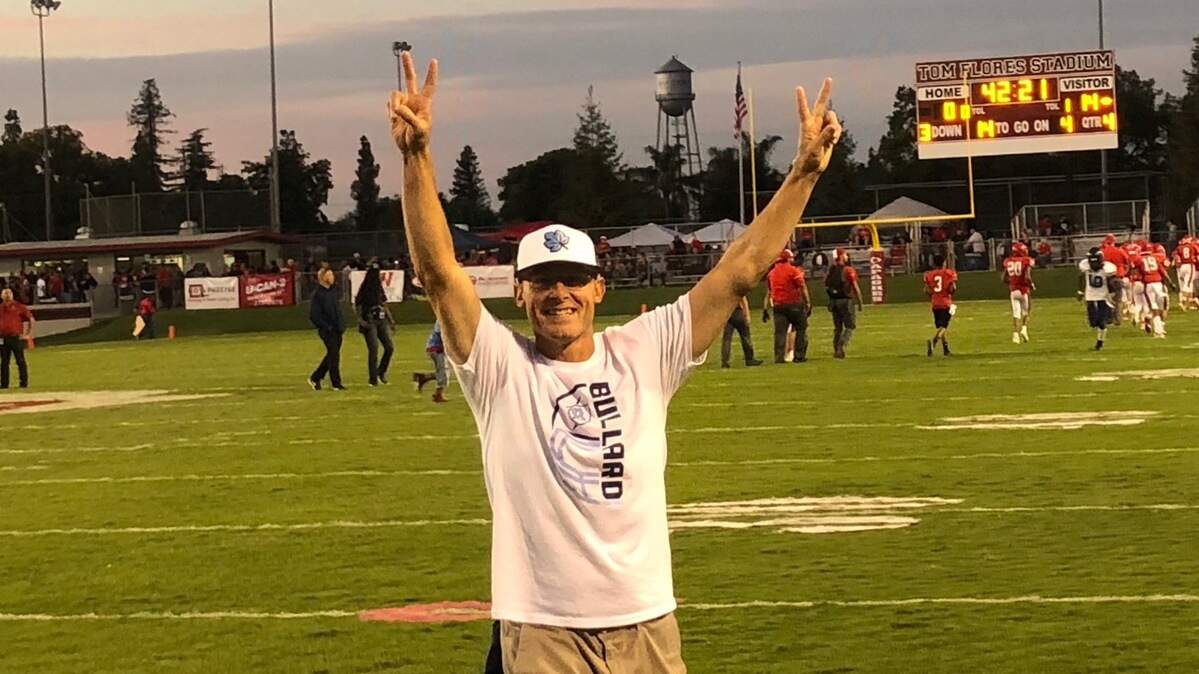Steve Cox is seen in an undated photo at a Bullard High football game. Cox died on Wednesday, April 22, 2026. He was 58.
